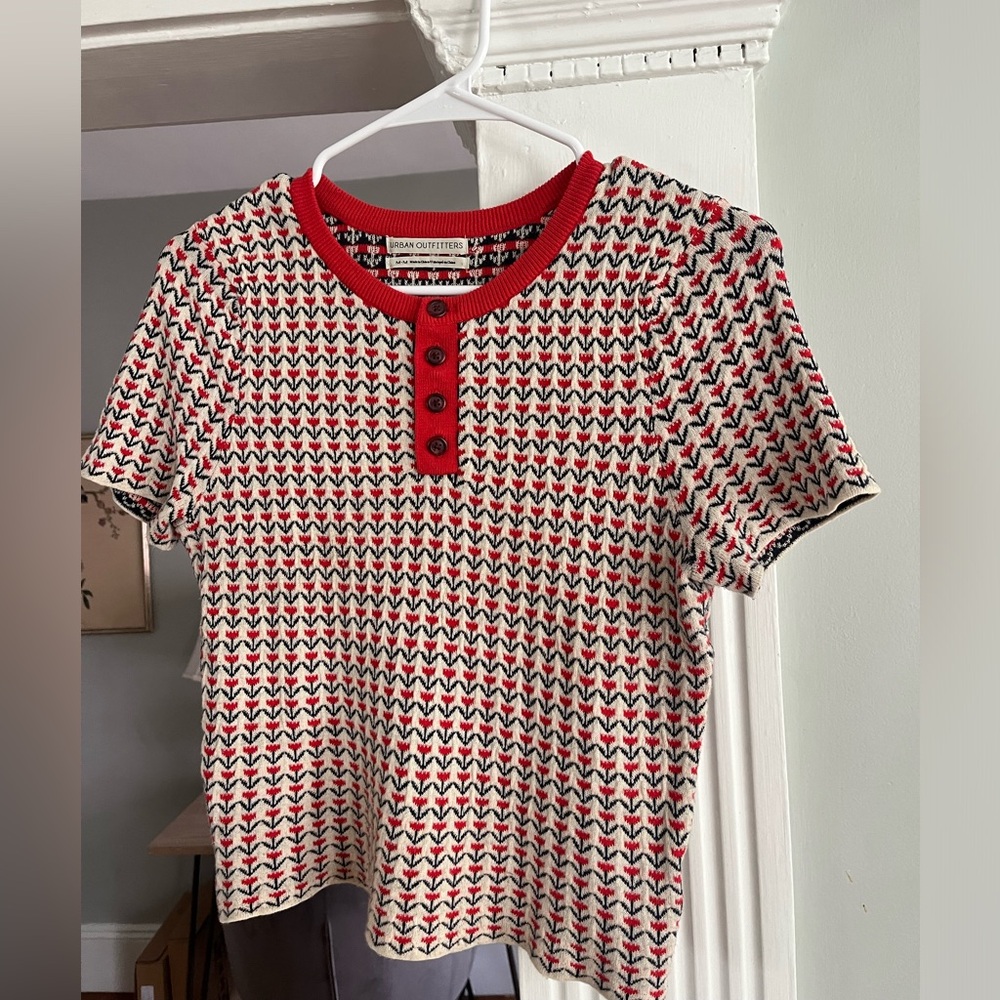 Urban Outfitters Cropped Short Sleeve Sweater